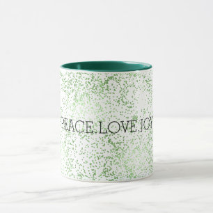 Caneca Pontos Brilhantes Verde Dourado Glitz    