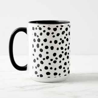 Caneca Pontos Dalmáticos Brancos e Negros Simples