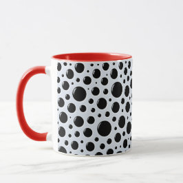 Caneca Pontos de Círculo Preto Moderno