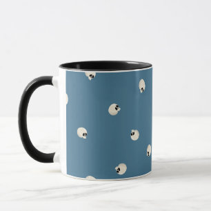 Caneca Pontos do crânio de Kawaii, Cachorro Aleatório, az