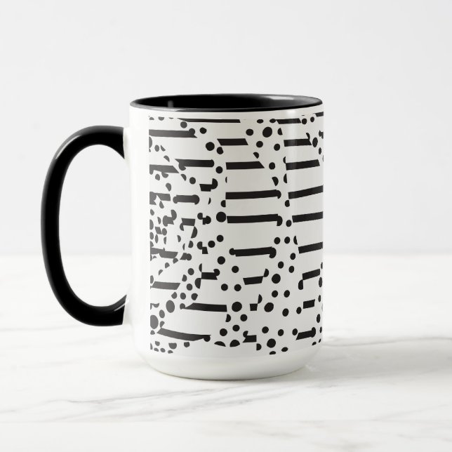 Caneca Pontos e tiras 2 a preto e branco (Esquerda)