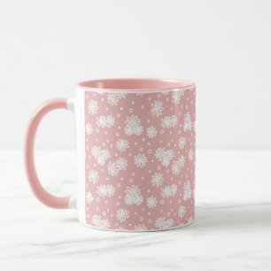 Caneca Pontos e Visitas - Rosa e Branco