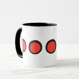 Caneca Pontos Modernos Vermelhos e Pretos em Nevoeiro