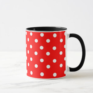 CANECA PONTOS POLKA VERMELHOS E BRANCOS