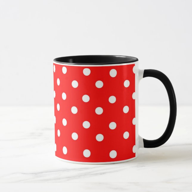 CANECA PONTOS POLKA VERMELHOS E BRANCOS (Direita)