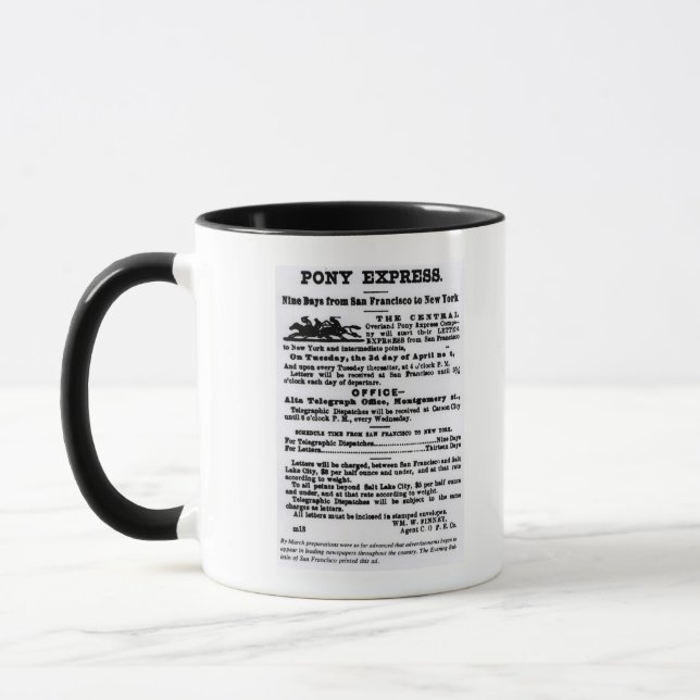 Caneca Pony Express, nove dias (Esquerda)