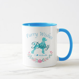Caneca Poodle Azul Pastel Refinado   Presente de Natal Pe