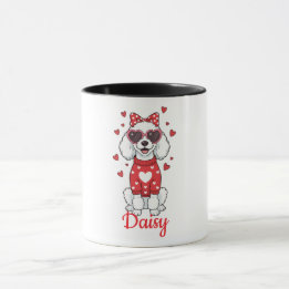 Caneca Poodle dog coffee mug Valentine's Day 2026