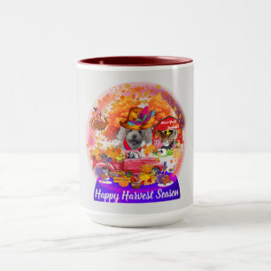 Caneca Poodle Happy Harvest Season Coffee Mug