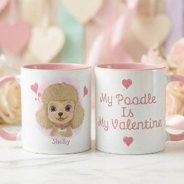 Caneca Poodle Valentine Mug | Personalized Pet Lover Gift