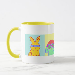 Caneca Pop Art Cute Rabbits