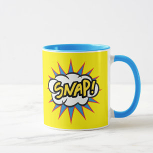 Caneca Pop art estalar amarelo e azul