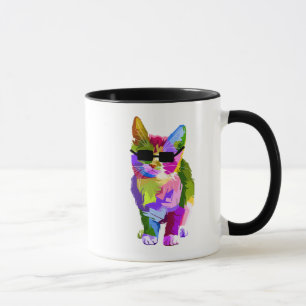 Caneca Pop Art legal gatinho arte