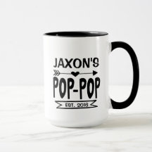Caneca Pop Pop com o Nome e Ano de Nascimento do N