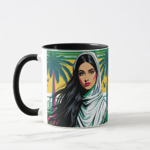 Caneca "Pop Saudita Queen - Arte de Patrimônio Negrito pa