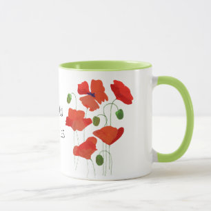 Caneca Poppies de Campo de Escarlate Chic Ringer Coffee M