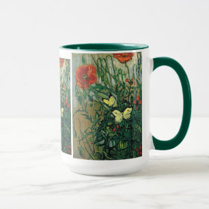 Caneca Poppies e Borboletas Van Gogh Belas Artes