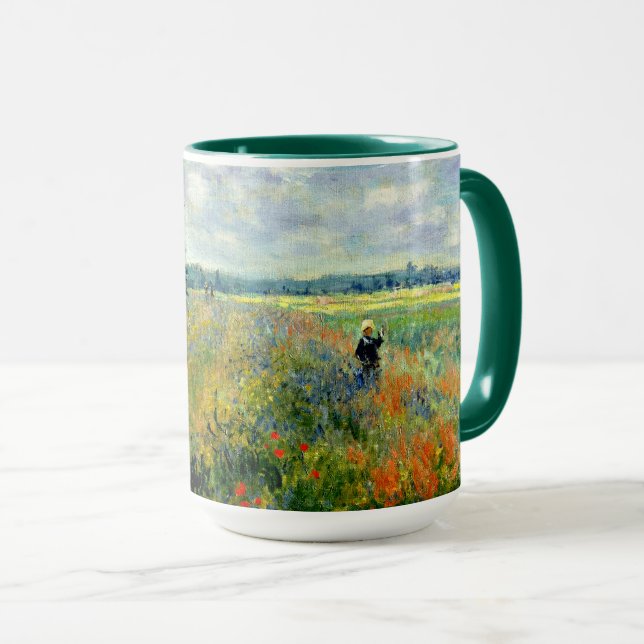 Caneca Poppy Field, Argenteuil - Belas artes por Claude M (Frente Esquerda)