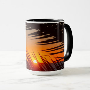 Caneca Pôr do sol em Santa Mônica sobre o Oceano Pacífico