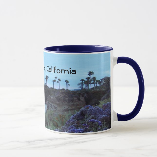 Caneca Pôr do sol litoral bonito da praia de Califórnia (Direita)