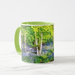 Caneca Pôr do sol na floresta azul