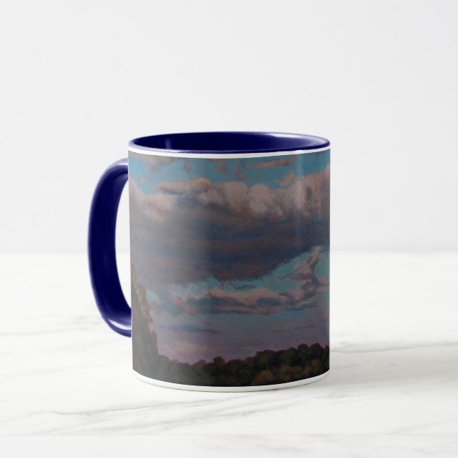 Caneca Pôr do Sol Quente Sobre a River Road (Frente Esquerda)