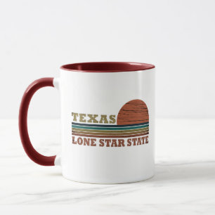 Caneca Pôr do sol retrô Texas