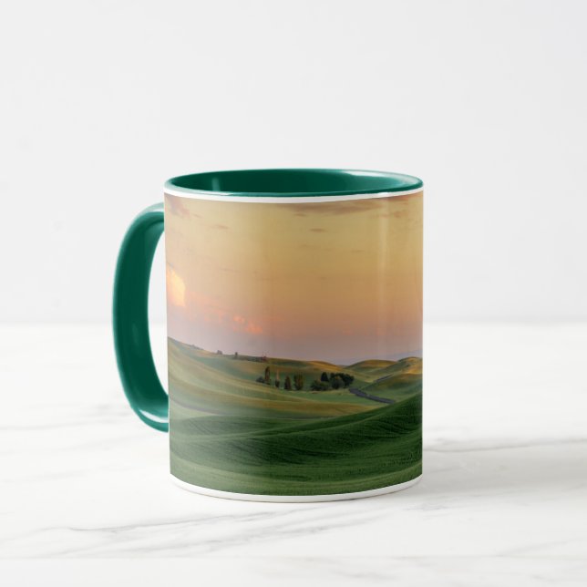 Caneca Por do sol sobre o estado de campos de trigo | (Frente Esquerda)