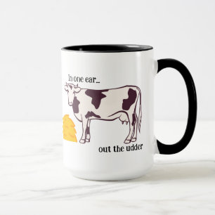 Caneca "Por um ouvido..." Punhado de Vaca Café/ Chá Perso