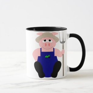 Caneca Porco de Farmação Rosa