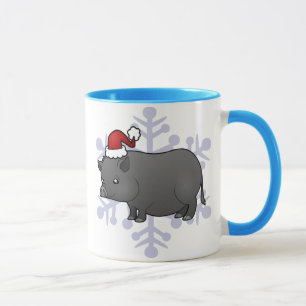 Caneca Porco Miniatura de Natal