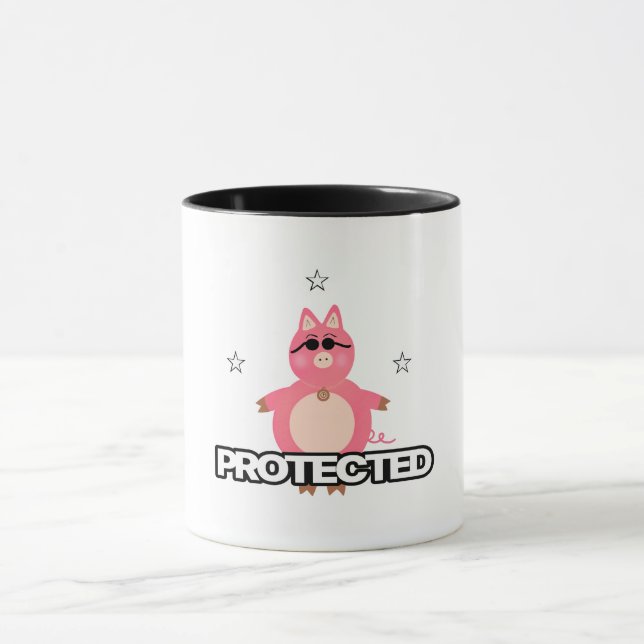 Caneca Porco rosa engraçado (Centro)
