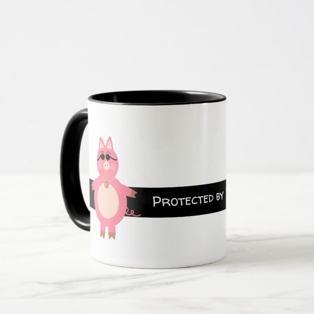 Caneca Porco rosa engraçado (Frente Esquerda)