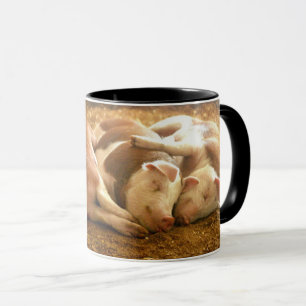 Caneca Porcos Snuggling das imagens de Getty