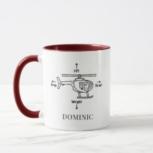 Caneca Porquê de Ilustração do Helicóptero Bonito Quatro 