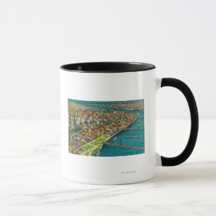Caneca Portland do ar que mostra pontes e