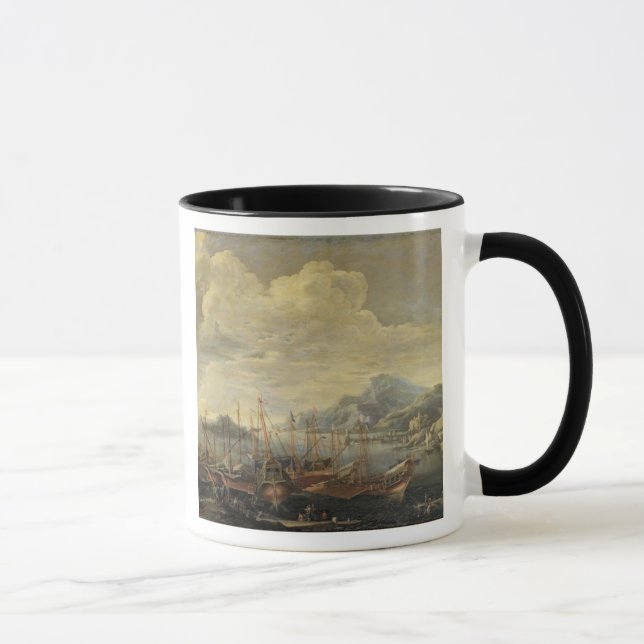 Caneca Porto com farol e navios (óleo em canvas) (Direita)