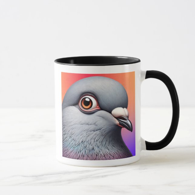 Caneca Portrait de pigeon. (Direita)