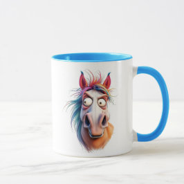 Caneca Portrait d'un cheval fou.