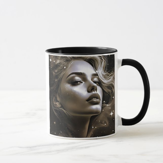 Caneca Portrait d'une femme étincelante. (Direita)