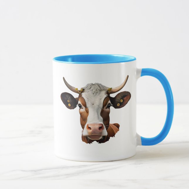 Caneca Portrait d'une tête de vache. (Direita)