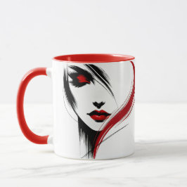 Caneca Portrait of a woman in peace.