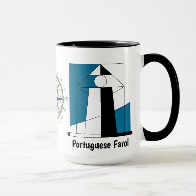 Caneca Portuguese Lighthouse Mug – Modern Farol Art Coffe (Direita)