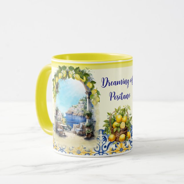 Caneca Positano Mug Dreaming de Positano Lemons Amalfi (Frente Esquerda)