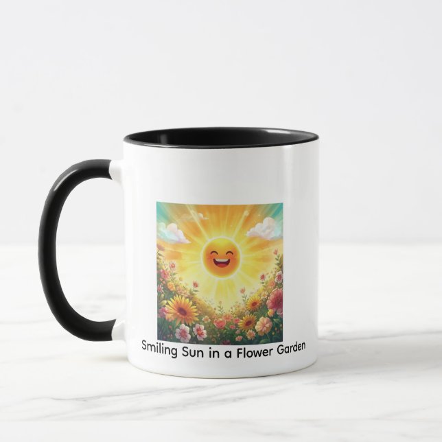 Caneca Positive Sunshine Art – Bright Happy Sun and Flowe (Esquerda)