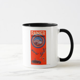 Caneca Poster 2 da propaganda do Monte Rainier