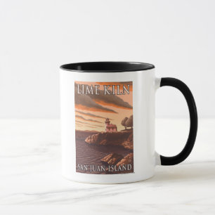 Caneca Poster das viagens vintage do farol da estufa de