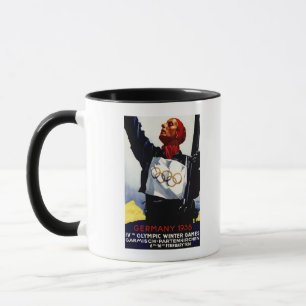 Caneca poster de anúncio dos Jogos de inverno da Olimpiad
