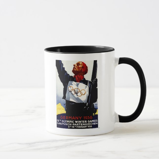 Caneca poster de anúncio dos Jogos de inverno da Olimpiad (Direita)