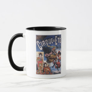 Caneca Poster de Balões de Ar Quente e Mulheres Japonesas